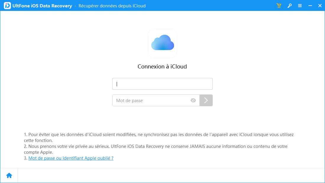 récupérer données depuis iCloud