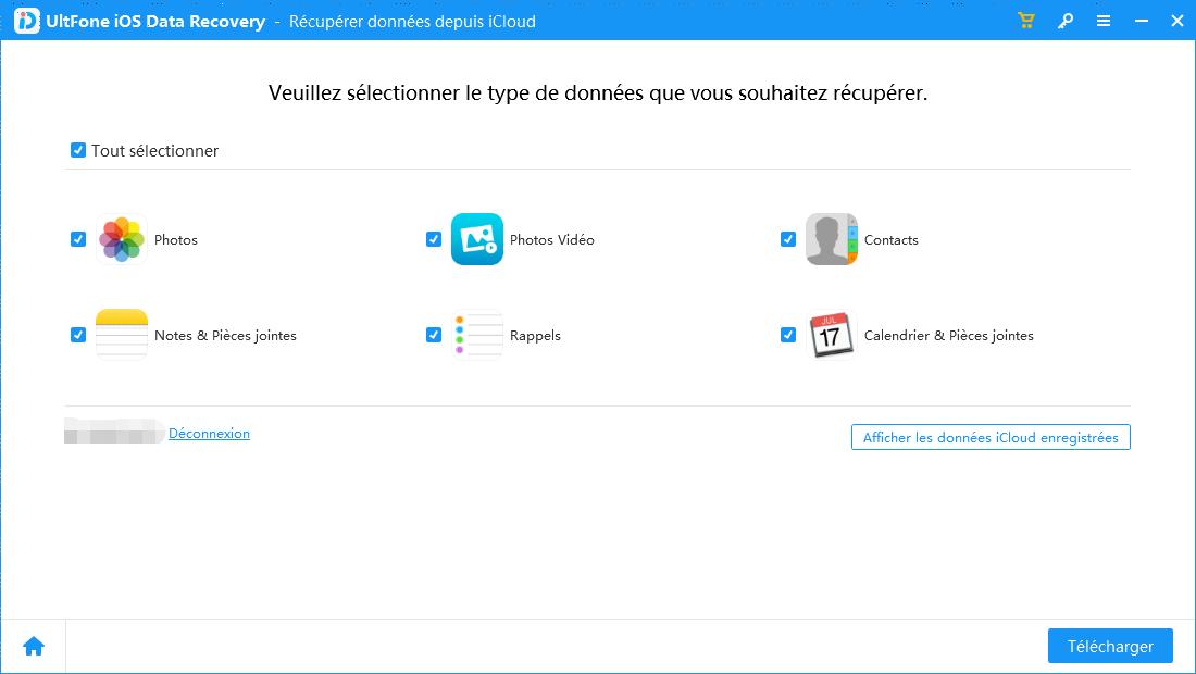 récupérer données depuis iCloud