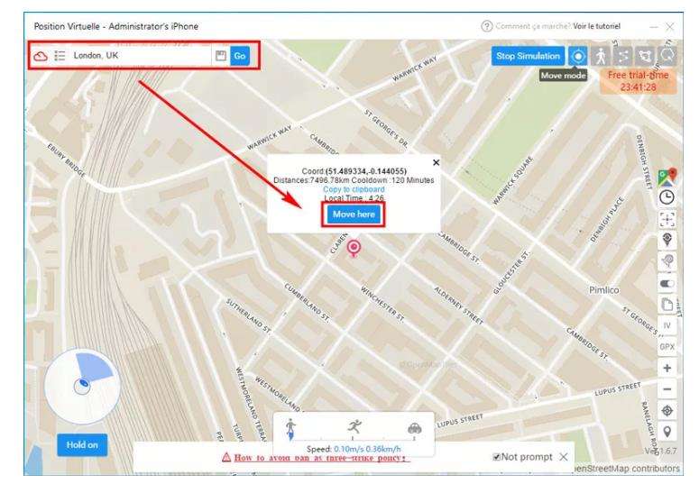 changer sa position gps iphone