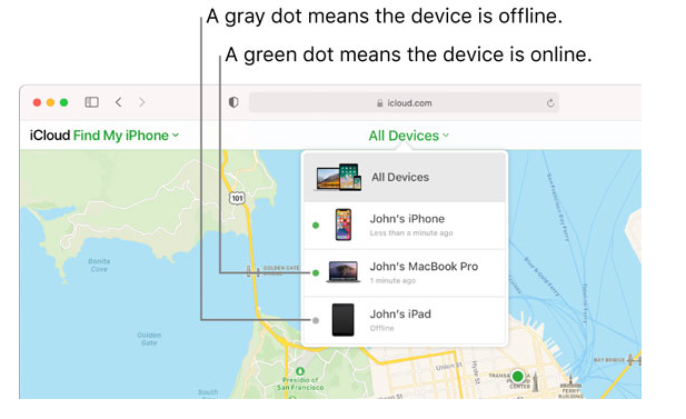 Sélectionnez votre iphone trouvé