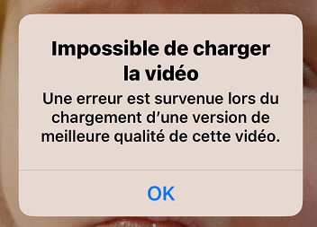impossible de charger une version de meilleure qualité de cette vidéo