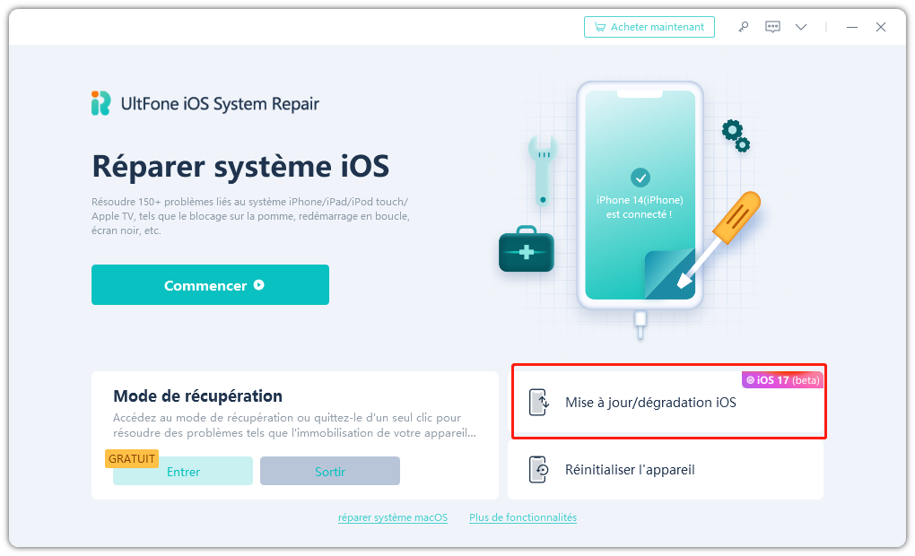 rétrograder ios/ipads